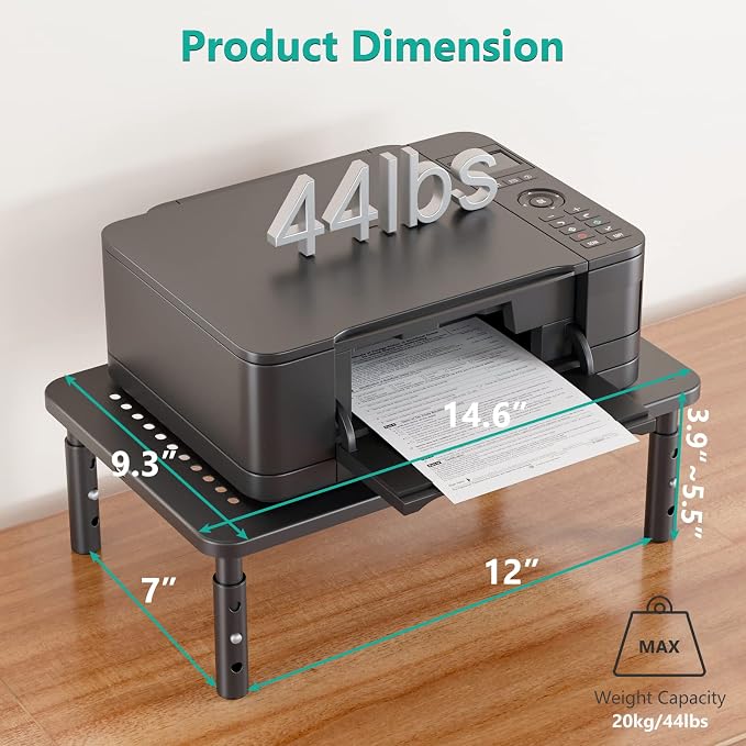 WALI Dual Monitor Stand for Desk, Desk Monitor Riser 3 Height Adjustable - Image 4