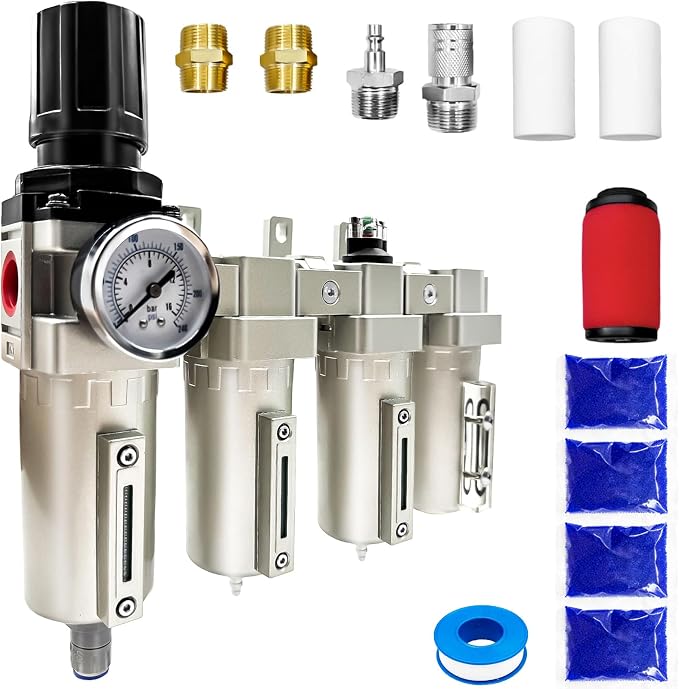 Upgraded 1/2" NPT Industrial Grade 4 Stage Air Drying System, Particulate Filter by Unknown