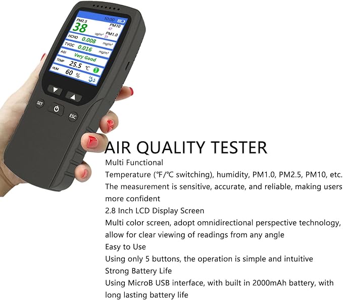 Air Quality Monitor Screen Air Quality Monitor, Air Quality Detector Lcd Pm10 - Image 8