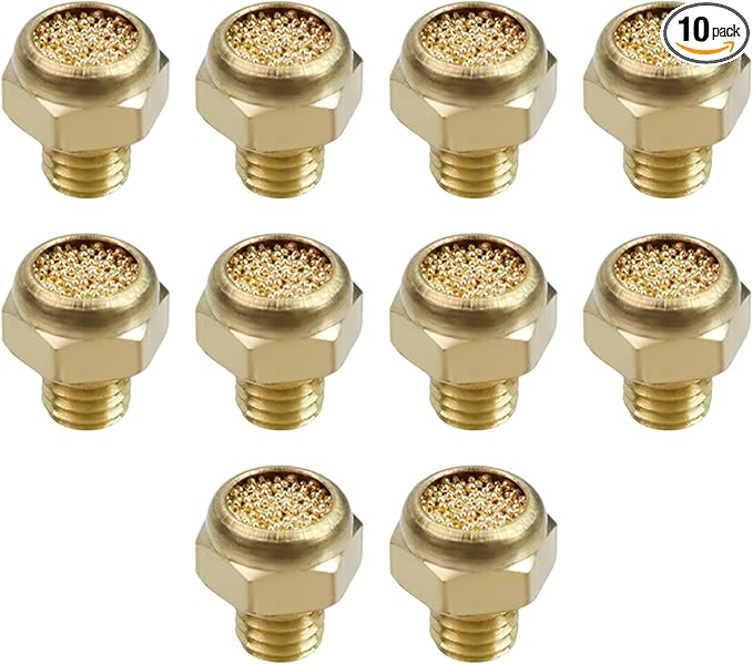 M5 Generator Silencer, Flat Type, Brass Pneumatic Exhaust Muffler, Sintered by LCLICTOP