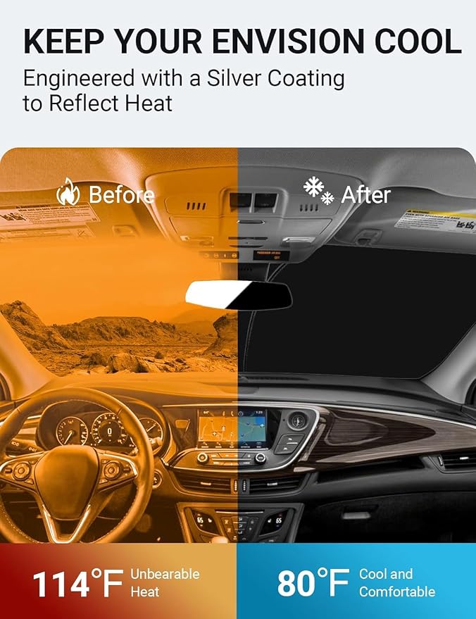 Proadsy 2026 Upgrade Front Windshield Sun Shade Foldable Sunshade Protector - Image 3