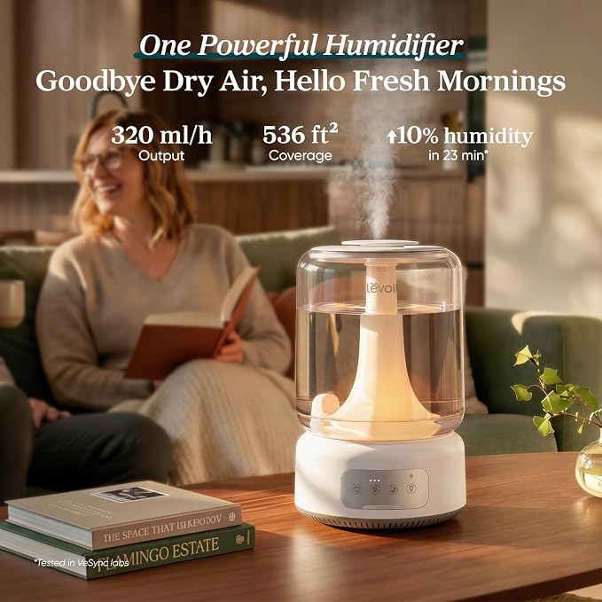 Levoit Humidifiers for Bedroom Large Room Home, 6.2L Cool Mist, 62H Runtime | - Image 2