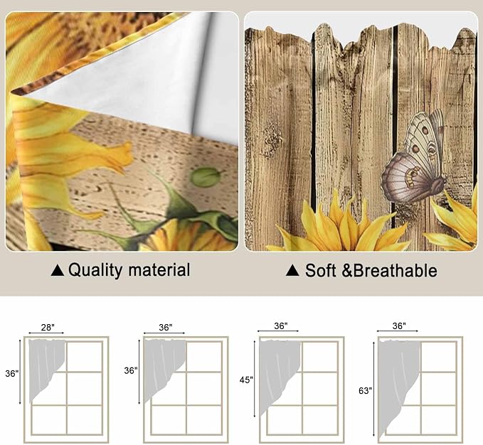 Farmhouse Sunflowers Swag Valances - Image 5