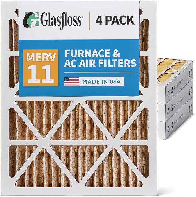 Glasfloss 16x20x4 MERV 11 AC & Furnace 4" Depth Air Filters. Box of 4. Actual - Image 4