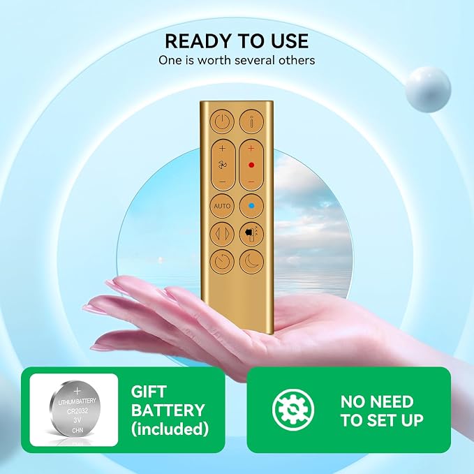 Replacement Remote for Dyson HP06/HP05/HP04 Pure Hot+Cool Fan-Gold | Easy to use - Image 2
