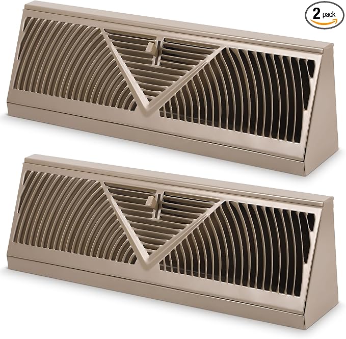 Yaocom 2 Pack Baseboard Register Vent 18 Inch Duct Opening Size Vent Covers by Yaocom