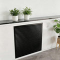 Black Modern Air Return Grille，Wxl_16 x 32 in Decorative Aluminum Air Vent Cover by Qiczom