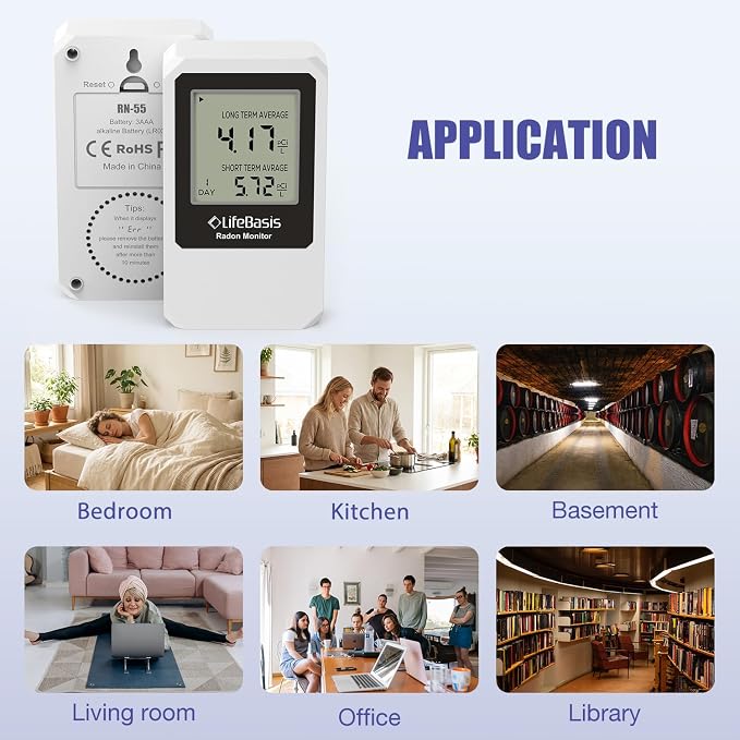 LifeBasis Radon Detector, Portable Radon Tester - Image 6