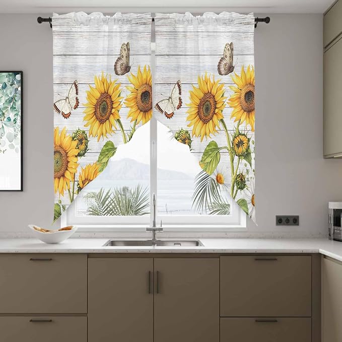Yellow Sunflowers Swag Valances - Image 8