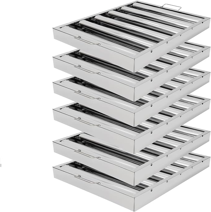 6Pcs 19.5W x 15.5H x 1.78TH Inch Commercial Hood Filters, 430 Stainless Steel 5 - Image 2