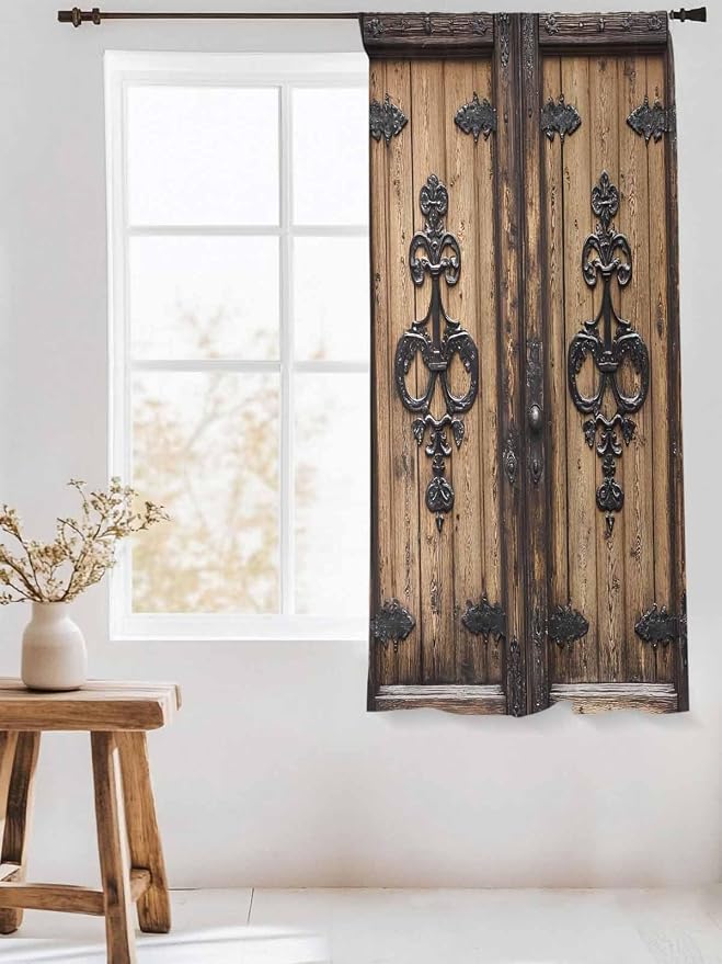 Sheer Curtains 72 Inches Long, Barn Door Semi Sheer Curtains Light Filtering - Image 3