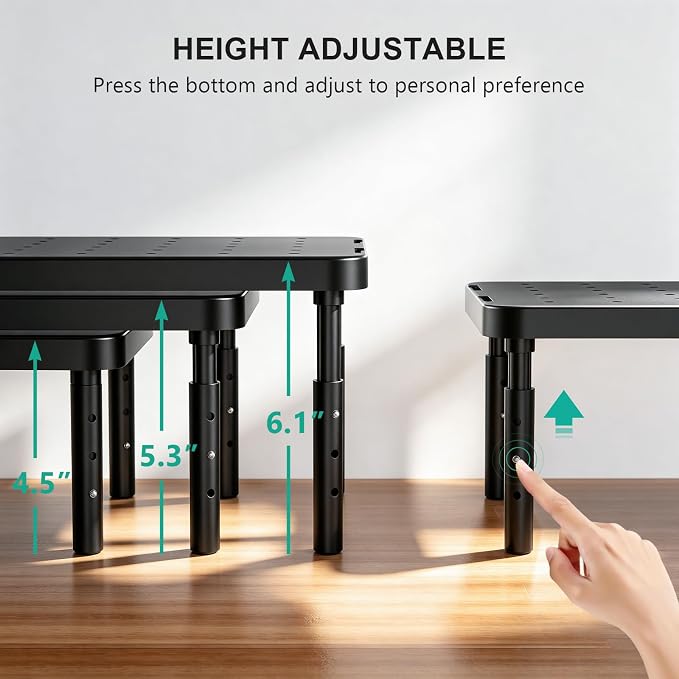 WALI Monitor Riser for Desk, 3 Height Adjustable Laptop Riser - Image 8