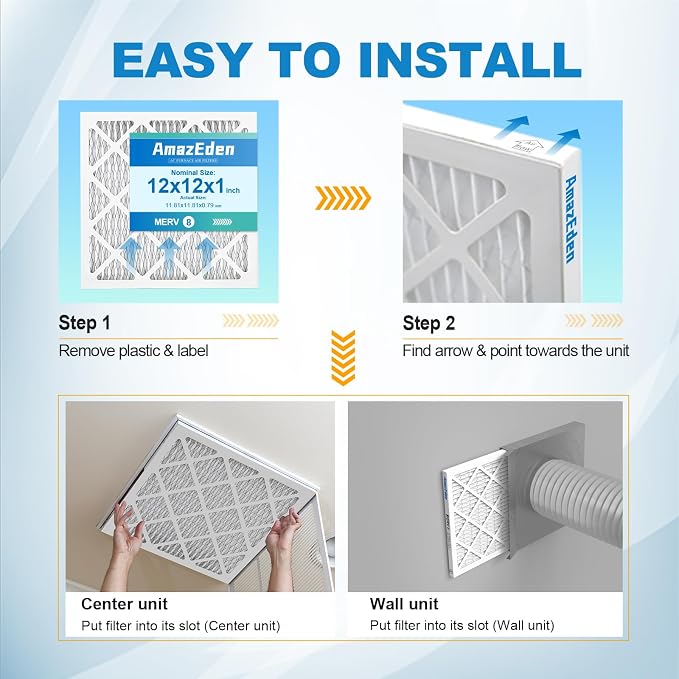 12x12x1 Air Filter 2 Pack HVAC AC Furnace Air Filter 12x12 Pleated Home Dust - Image 6