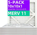 10x10x1 MERV 11 Pleated Air Filter MPR 1000-1200 & FPR 7, Furnace Air Filters by Qingzhug