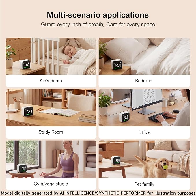 ATuMan CO2 Detector, Indoor Air Quality Monitor, NDIR Sensor | Temperature & - Image 6