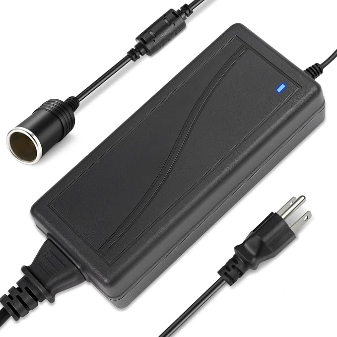 110V AC to DC 12V Converter 5A 60W, Cigarette Lighter Adapter to Wall Plug by TORLISTAR