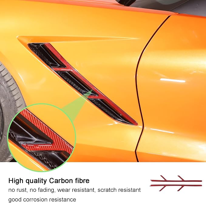 Real Carbon Fiber Car Fender Air Vent Trim Sticker - Image 5
