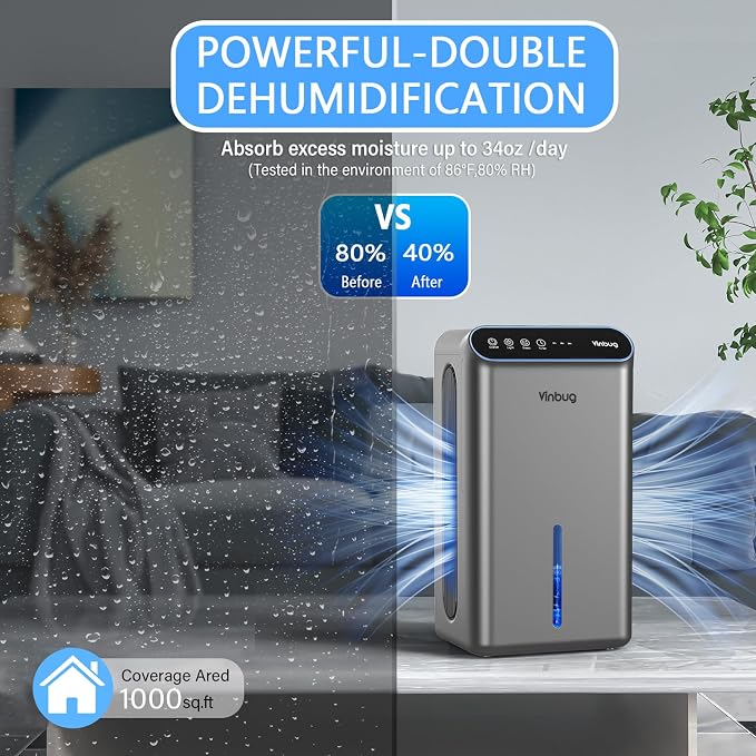 Dehumidifier for Home, Small Quiet Dehumidifiers - Image 3
