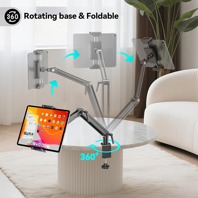Portable Monitor Stand Desk Holder- Large Clamp support up to 6.5 12.9 14.6 - Image 4