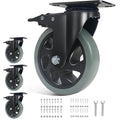 5" Caster Wheels Set of 4 Heavy Duty, BZOLIHEU Swivel Caster by BZOLIHEU