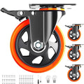 Casters Set of 4 Heavy Duty, 5 Inch Caster Wheels by WOZESEIK