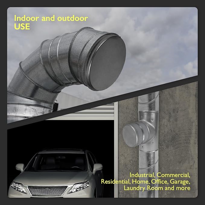 6 Inch Galvanized Steel Dryer Vent Cover Outside – Rust-Free Metal Duct End Cap - Image 6