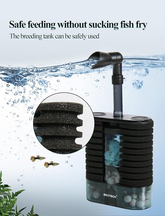 UPETTOOLS Aquarium Filter Sponge Filter, Submersible Fish Tank Filters Built-in - Image 2
