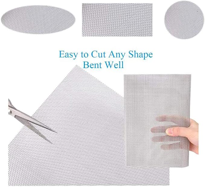 KISKIS 304 Stainless Steel Woven Wire Mesh, Wire Mesh Window Screen Mesh - Image 3