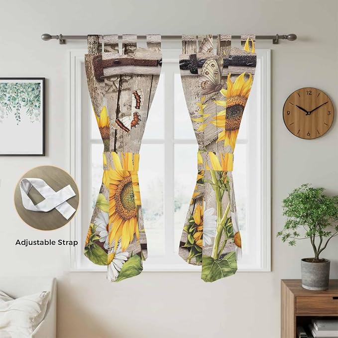 Farmhouse Sunflowers Living Room Curtains 84 Inch Length, Window Curtains Tab - Image 5
