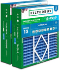 Filterbuy 19x20x5 Air Filter MERV 13 Optimal Smoke & Allergy Defense, Pleated by Filterbuy