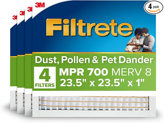 Filtrete 23.5x23.5x1 AC Furnace Air Filter, MPR 700, MERV 8, Tough on Pollen by Unknown