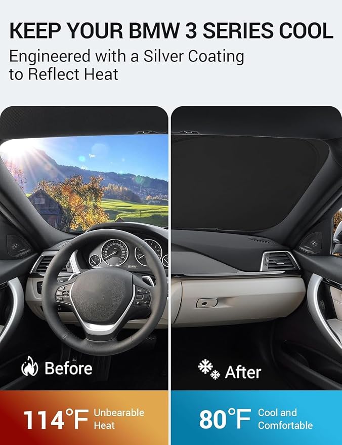 Proadsy 2026 Upgrade Front Windshield Sun Shade Foldable Sunshade Protector - Image 3