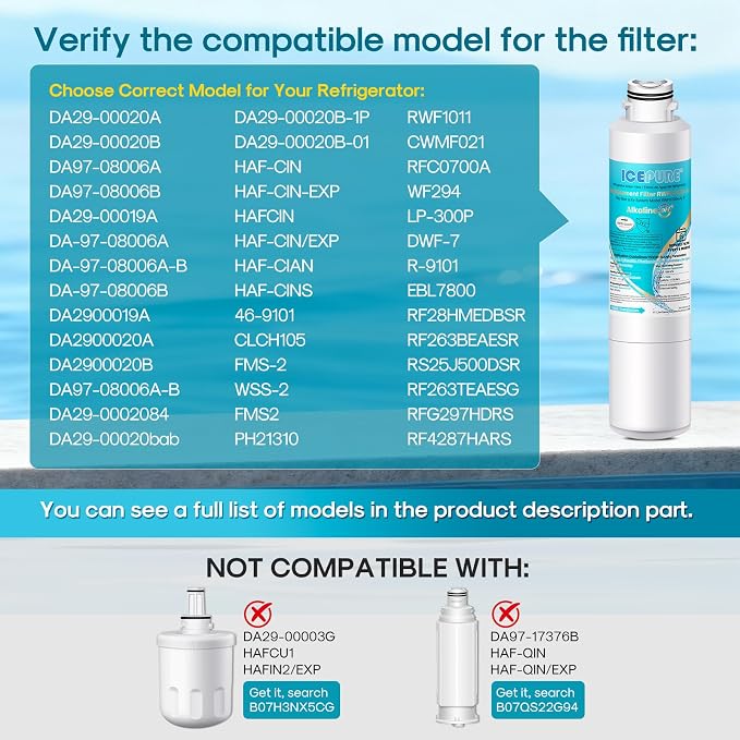 ICEPURE Alkaline DA29-00020B Refrigerator Water Filter Replacement - Image 2