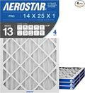 Aerostar 14x25x1 MERV 13 High Efficiency Pleated Air Filter, Electrostatic AC by AirFiltersDelivered