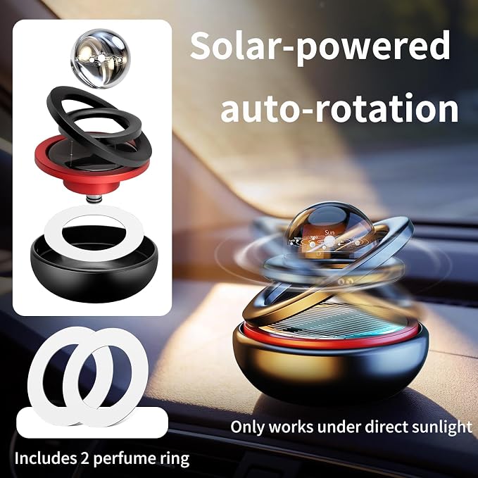 Kwak’s Solar-Powered Rotating Car Aromatherapy Auto-Spinning Ornament - Image 3