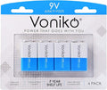 Voniko 4-Pack 9V Batteries, Long-Lasting 9 Volt Battery by Voniko
