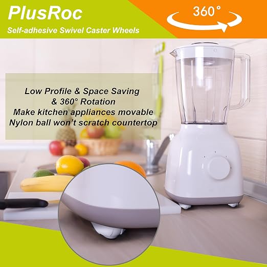 PlusRoc 4 Pack Self Adhesive Caster Wheels - Image 4