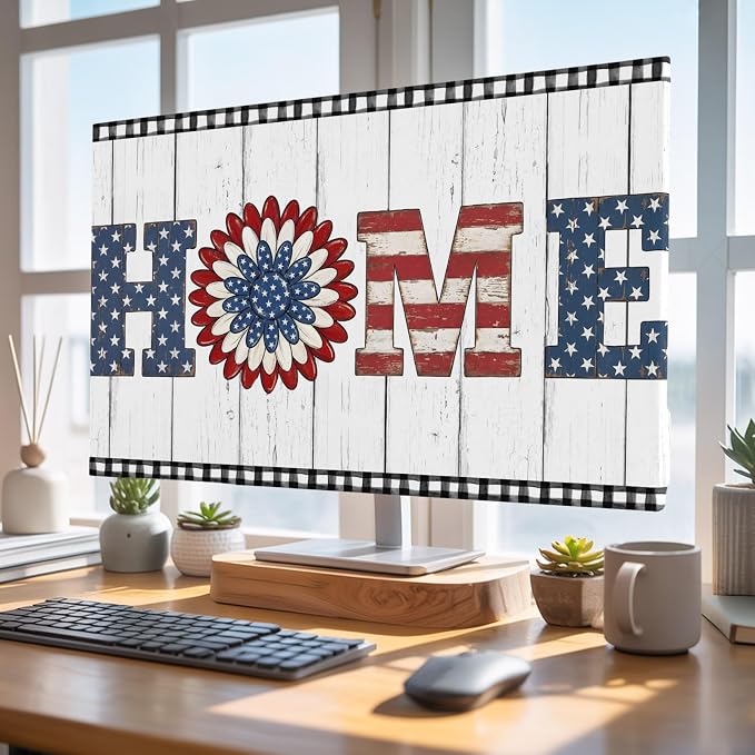 Farmhouse HOME Letters Flower Indoor TV Cover, Elastic TV Screen Protector by Unknown