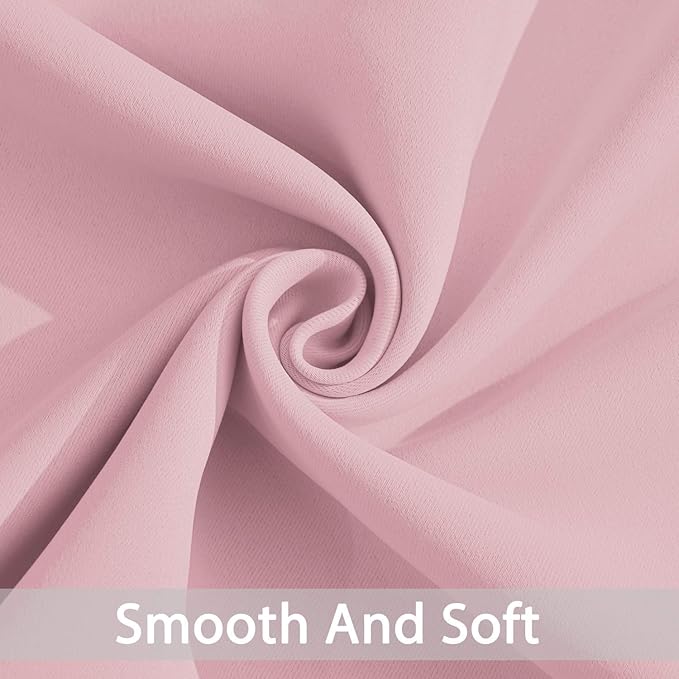 Yakamok Pink Blackout Curtains with Grommet top, Thermal Insulated Room Darkening Drapes for Bedroom(52Wx96L, One Pair)
