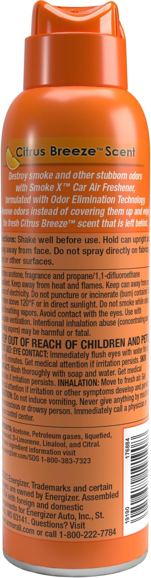 Armor All FRESHfx SmokeX Citrus Breeze Car Air Freshener Spray - Image 3