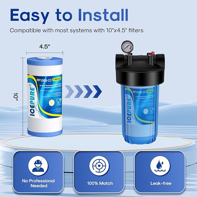 5 Micron 10" x 4.5" Whole House Water Filter Compatible - Image 6