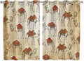 2 Panel Kitchen Cafe Curtains, Desert Sand Camel Sunlight Filtering Nature Air by Hokiten