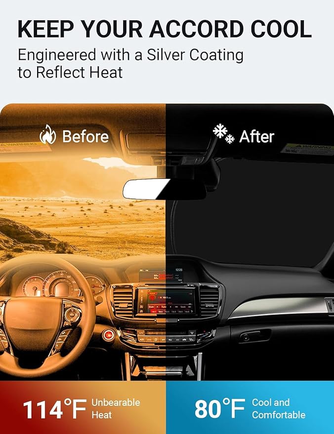 Proadsy 2026 Upgrade Front Windshield Sun Shade Foldable Sunshade Protector - Image 3