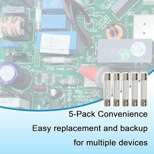 5-Pack 6x30mm 5A 250V Fuse for Small Appliances and Dryer Repair | Fast-Blow - Image 7