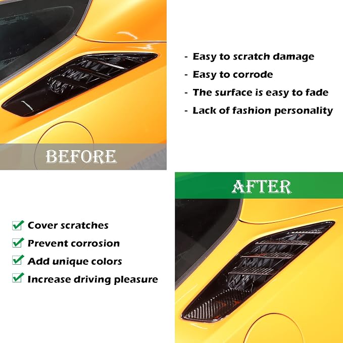 Real Carbon Fiber Car Fender Air Vent Trim Sticker - Image 2
