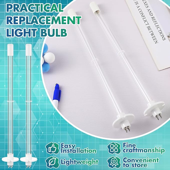 Qualirey 2 Pcs 14" UV Light Replacement Bulb 4 Pin Base 254NM 18W UV Lamp - Image 5