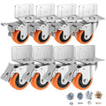 Caster Wheels, 3 Inch L-Shaped Casters Set of 4 Heavy Duty, Locking Caster by BOSGEOT