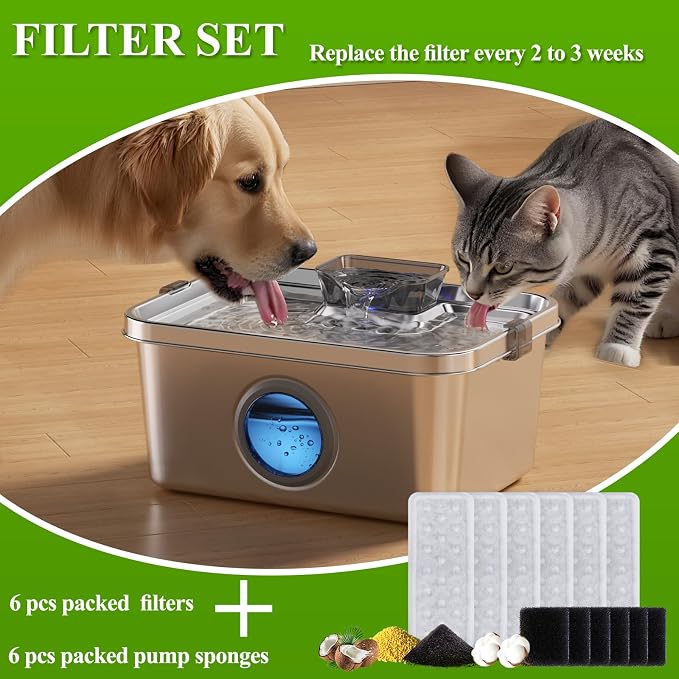 PETIMI Accessories Set for Pet Water Fountain- 6 pcs Packed Filters and 6 pcs - Image 5