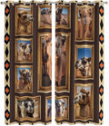 2 Panel Kitchen Cafe Curtains, Wildlife Camels Sunlight Filtering Nature Air by Hokiten
