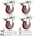 3 inch Casters Load 2000lbs -Includes Complete Screws Sets by ABSLIMUS